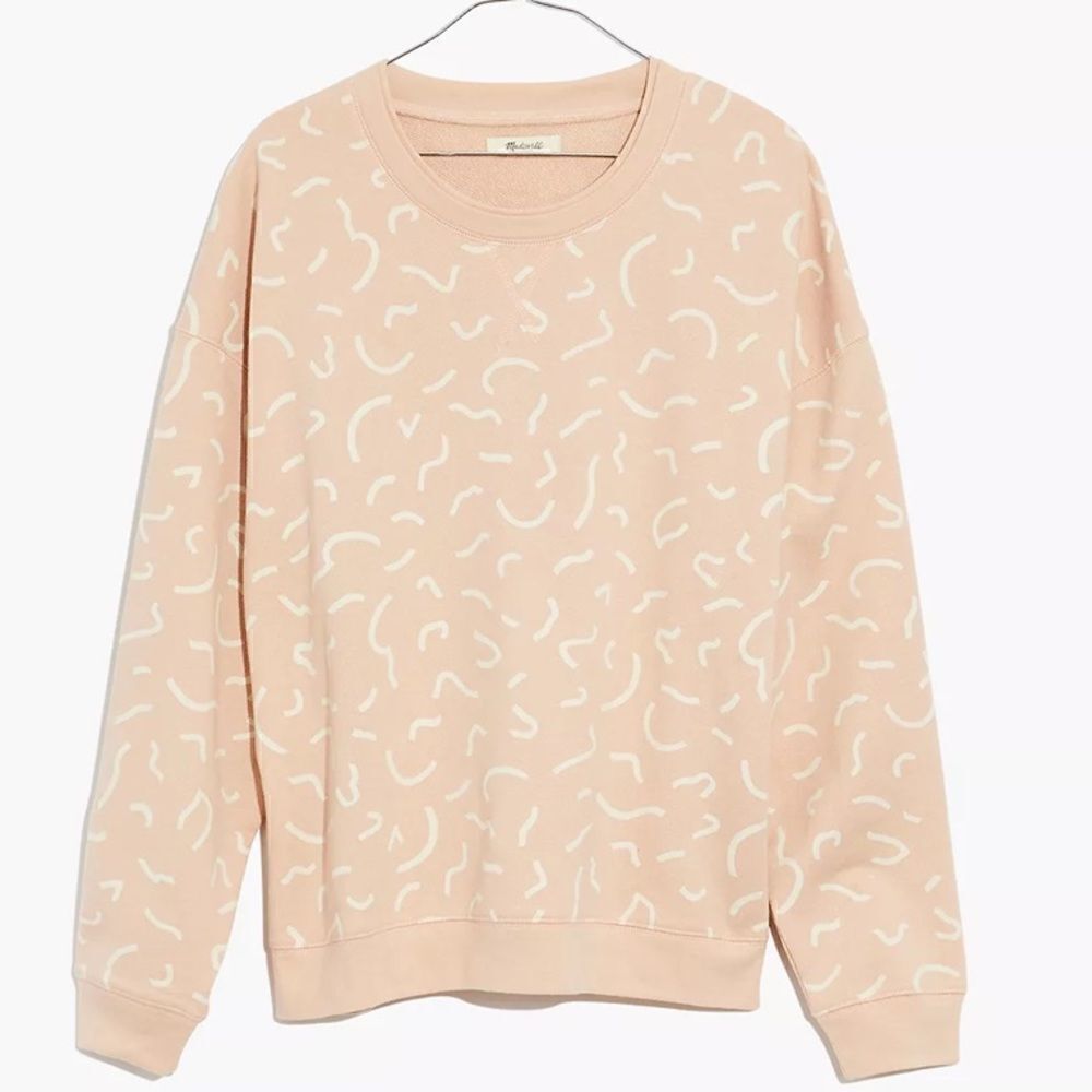Madewell Double-Crewneck Sweatshirt in Bold Squiggles*